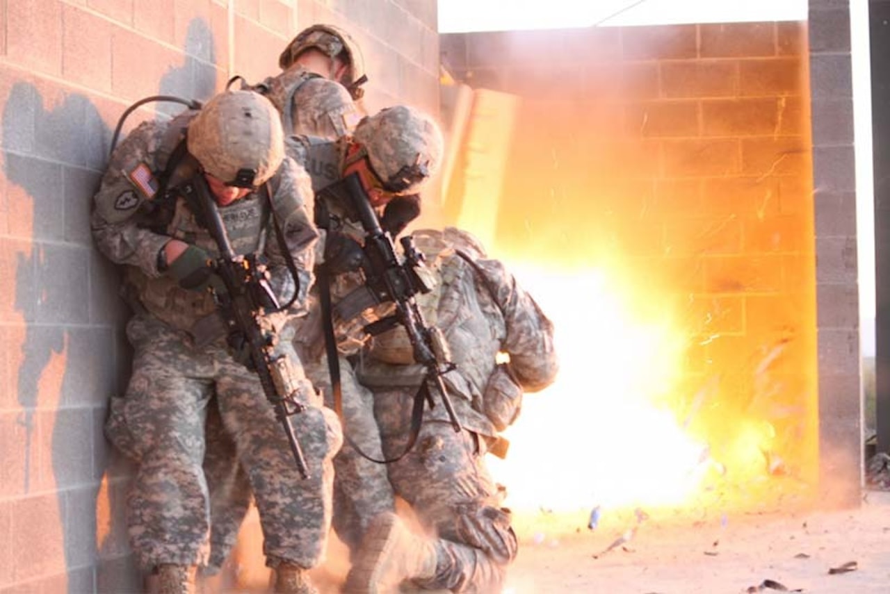 Military soldier in combat environment